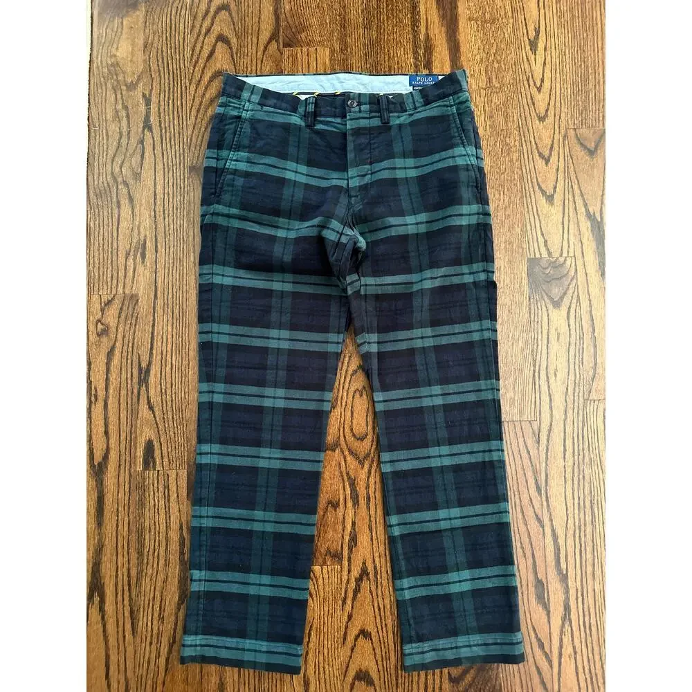 SOLD POLO RALPH LAUREN Mens Straight Fit Tartan Plaid Pants Fall Winter - Picture 7 of 10